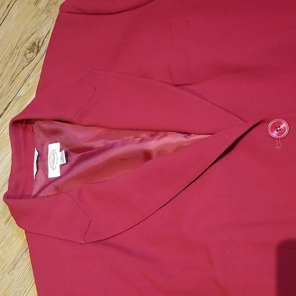 Talbots 3 Button Jacket beautiful Wool Ruby color lined sz 20. - Picture 5 of 10